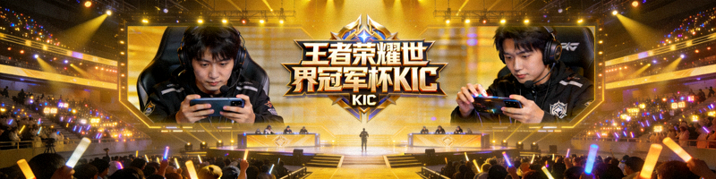 王者荣耀世界冠军杯KIC比赛现场大屏幕与选手对战特写